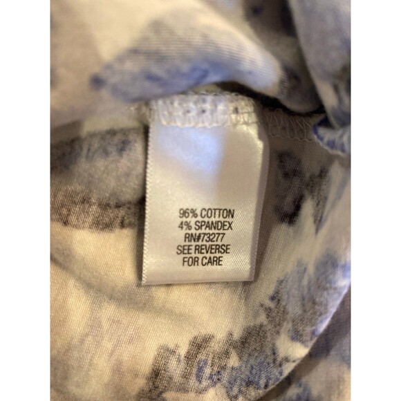 Croft & Barrow Turtleneck Blouse Plus Size 3X 96% Cotton Purple & Cream Top SOFT - Picture 8 of 10